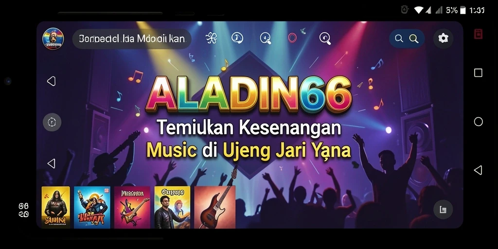 Screenshot gameplay ALADIN66 menampilkan interaksi pengguna dengan musik.