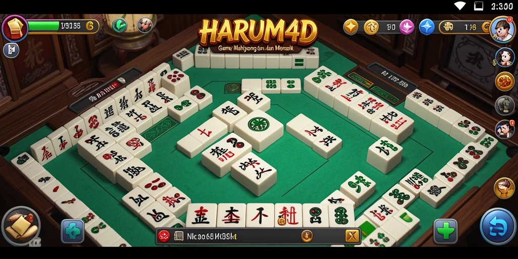 Gameplay seru dari HARUM4D yang menampilkan pertandingan Mahjong.