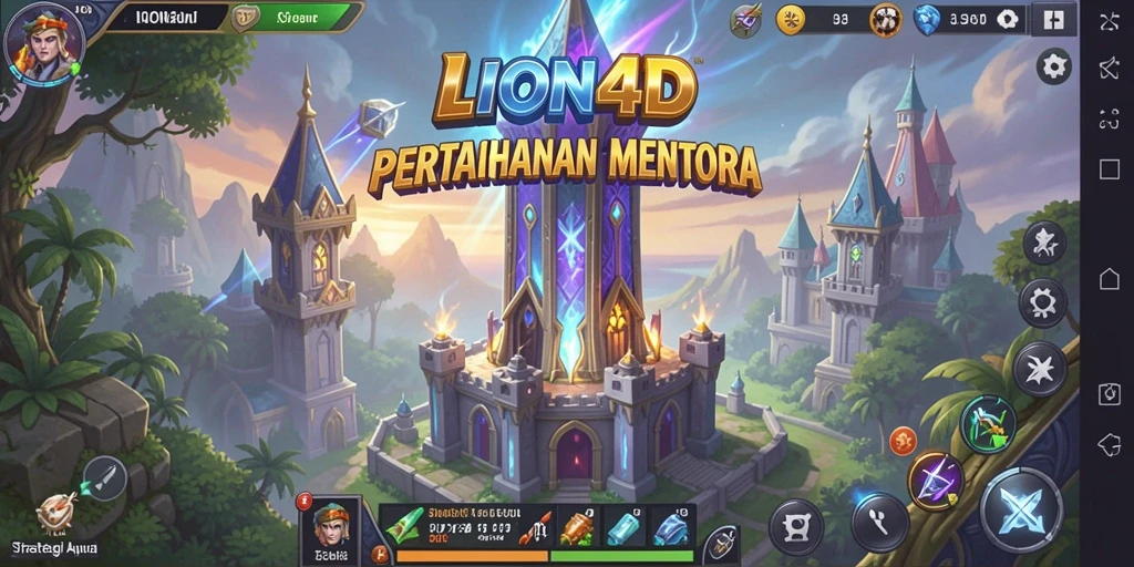 Screenshot gameplay LION4D dengan strategi menara yang menarik.