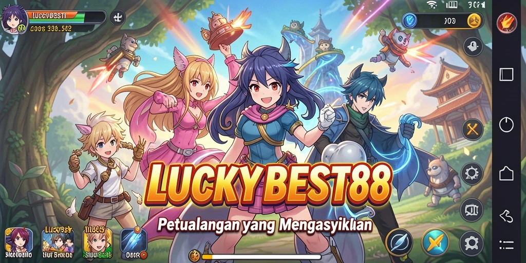 Tampilan gameplay <strong>LUCKYBEST88</strong> yang seru dan penuh warna.