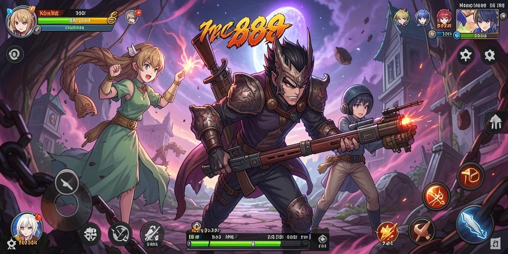 Tampilan gameplay menarik dari MC888 dengan karakter Anime yang unik.