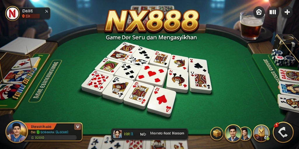 Tampilan permainan domino NX888 yang seru dan menarik.