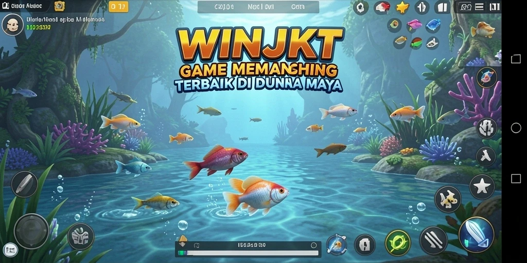 Screenshot gameplay WINJKT yang menampilkan keseruan memancing.